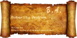 Boberity Andrea névjegykártya